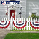 3Pack USA Pleated Fan Flag, 2x4 Feet American Bunting 4th of July Decorations Flags Patriotic Decor Embroidered Stars & Sewn Stripes Canvas Header Brass Grommets for Outside Porch Garden by GreenHaven Gardens
