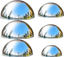 Nerien Gazing Ball, Stainless Steel Garden Mirror Globe, Polished Ornament Sphere, Hollow Floating Reflective Hemisphere, for Home Outdoor Pond Housewarming Swimming Pool Decoration, Sliver, 6Pcs Mix by GreenHaven Gardens