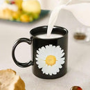12Oz Daisy Black Ceramic Mug, Mug for Daily Coffee and Tea, Lead-free, Microwave and Dishwasher Safe Coffee Mug, Perfect gifts for women and men by CozyNest Decor