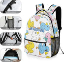Duck Cartoon Doodle Custom Kids Backpack for Boy Girl, Personalized Waterproof Child School Travel Bag with Name, 16.5’’ X 12.2’’ X 5.9’’ by TinyTreasures Baby Boutique