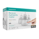 Nanobebe Flexy Silicone Baby Bottle, Anti-Colic, Natural Feel, Non-Collapsing Nipple, Non-Tip Stable Base, Easy to Clean, 3-Pack, White, 9oz by TinyTreasures Baby Boutique