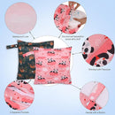 2pcs Cloth Diaper Wet Dry Bags, Waterproof Reusable Wet Bag with 2 Zipper Pockets & Handle, Washable Laundry Bags for Baby Adult Clothes Travel Beach Pool Daycare Yoga Gym Exercise Swimsuits, by TinyTreasures Baby Boutique
