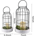 PHOSPHOR Rustic Farmhouse Decor Lantern Set of 2 Modern Farmhouse Decorative Indoor for Kitchen Fireplace Centerpiece Table Dinning Living Room by CozyNest Decor