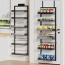 6-Tier Over the Door Pantry Organizer, 2 in 1 Large Door Spice Rack with Adjustable Metal Baskets, Heavy Duty Hanging or Wall Mounted Storage Organizer for Kitchen Pantry and Room Wall by CozyNest Decor