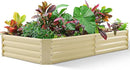 Land Guard 6×3×1ft Galvanized Metal Raised Garden Bed, Metal Planter Kit Box Outdoor for Deep-Rooted Vegetables, Flowers, Green and Herbs (Cream Yellow)… by GreenHaven Gardens