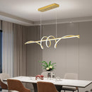 Modern Design Dimmable Desk Linear Pendant Light, with Remote Control Dimmable 3 Color Mode & Brightness Ceiling Lamp, Anti-Flicker Dining Light Fixture for Kitchen, Dining Room (Gold, 47IN) by CozyNest Decor