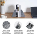 Marble Bookends for Heavy Books, Decorative Book Ends for Shelves, Unique and Heavy-Duty Book Ends for Hardback Book & CDS, Stone Book Stopper, Modern Book Holder, Monte Grigi, Set of 2 by CozyNest Decor