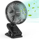 7-Inch Clip On Fan,10000mAh Rechargeable Battery Operated Desk Fan,Auto Oscillation Stroller Fan,Max 40Hrs Cooling,4 Speeds Table Fan with Sturdy Clamp for Golf Cart Office Treadmill Travel Outdoor by TinyTreasures Baby Boutique