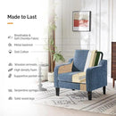 VINGLI Mid Century Modern Accent Chair Set of 2,Navy Blue Chenille Chairs for Living Room Upholstered Armchair with Scooped Arms for Bedroom,Apartment,Studio,Office,Waiting Room by CozyNest Decor
