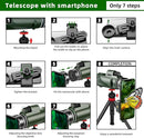 40X60 Monocular Telescope with Smartphone Holder& Tripod, High Power Nitrogen-Filled Monocular for Adults with BAK4 Prism & FMC Lens, HD Monocular Scope for Birdwatching Hiking Concert Travelling by TinyTreasures Baby Boutique