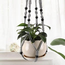 3-Pack Macrame Plant Hanger Indoor - Hanging Planter Basket for Indoor Outdoor - Decorative Boho Plant Holders Set with Beads - Ceiling Flower Pot Holder with 6 Hooks - 35"/30"/24" Gray by GreenHaven Gardens