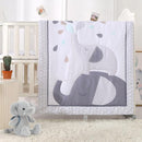 Wowelife Elephant Crib Bedding Set for Boys, Premium 3-Piece Baby Bedding Set, Elephant, Gray Crib Bed Sets, Newborn, Infant, Nursery Bed Set with Crib Sheet, Ruffle Comforter by TinyTreasures Baby Boutique