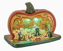 Gourd Gathering Ghouls Pumpkin Theme Spooky Halloween Village Porcelain Colorful LED Lights 7.75" x 6" x 5.75" by CozyNest Decor