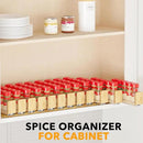 SpaceAid Bamboo Pull Out Spice Rack Organizer for Cabinet, Heavy Duty Slide Out Seasoning Kitchen Pantry Sliding Vertical Organization, 10.1" Wide, 4 Drawers(2" Wide), 1-Tier, Natural by CozyNest Decor
