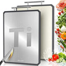 Titanium Cutting Boards for Kitchen, 2 in 1 Metal Cutting Board for Chopping Meat/Vegetables, Double Sided Pure Titanium&Wheat Straw PP Chopping Board, Food-Grade, Dishwasher Safe Large 16.3”×11-1 PC by CozyNest Decor