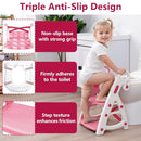 Potty Training Seat: 2 in 1 Design Potty Seat for Toilet & Nursery Step Stool for Sink Potty Training Toilet with Height Adjustable Ladder for Kids of All Ages (Pink) by TinyTreasures Baby Boutique
