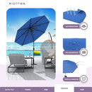 Midtown Umbrellas Sunbrella Umbrella 8 Feet Outdoor Umbrella With Sunbrella Dark Blue Acrylic Fabric - Auto-Tilt Aluminum Frame Patio Umbrella For Backyard, Deck, Garden, Pool - Black Pole by GreenHaven Gardens