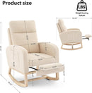 Rocking Chair Nursery, Nursing Rocking Chairs with Foot Rest for Mom Nursery, Rocker Glider Chair with High Backrest for Living Room, Bedroom, Upholstered Lounge Chair with Solid Wood Base for Relaxin by TinyTreasures Baby Boutique