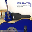 ADM Beginner Acoustic Classical Guitar 30 Inch Nylon Strings Wooden Guitar Bundle Kit for Kid Boy Girl Student Youth Guitarra Online Lessons with Gig Bag, Strap, Tuner, Extra Strings, Picks,Blue by TinyTreasures Baby Boutique