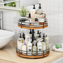 Lazy Susan Turntable Organizer Adjustable - 2 Tier Wood Rotating Spice Rack 12 Inch Lazy Susan for Kitchen Countertop Cabinet Pantry Cupboard Dining Table Bathroom Coffee Bar Home Storage by CozyNest Decor