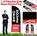 44 Pcs Open House Signs for Real Estate, Double Sided Open House Flag Kit, 7.6 x 5.4 Ft Black Banner Flag Poles Set for Outside, Directional Arrows Sign Stakes Balloons for Open House Supplies by CozyNest Decor
