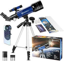 Telescope for Kids & Adults, 70mm Aperture 360mm Refractor (15X-150X) Telescope for Astronomy Beginners, Portable Travel Telescopes with Phone Adapter & 2 Eyepieces by TinyTreasures Baby Boutique