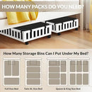 2 Pack Bamboo Under Bed Storage with Wheels, 39”x20”x7.8” Lager Under Bed Storage Containers (White) by CozyNest Decor