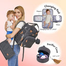Dikaslon Diaper Bag Backpack with Portable Changing Pad, Pacifier Case and Stroller Straps, Large Unisex Baby Bags for Boys Girls, Multipurpose Travel Back Pack for Moms Dads, Dark Gray by TinyTreasures Baby Boutique