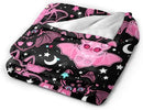 Pink Bat Throw Blanket Soft Fleece Blanket Men Women Gift for Kids Boys Girls for Party Couch Sofa Bed Deco Blankets 50"x40" by CozyNest Decor