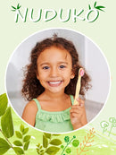 Bamboo Kids Toothbrushes (6 Pack) - Soft Bristle Organic Compostable BPA Free Toothbrush for Kids Toddler Baby Tooth Brush, Eco Friendly Natural Biodegradable Wooden Toothbrush by TinyTreasures Baby Boutique