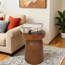 Solid Wood Tree Stump Table Wooden Side Table End Table Plant Stool Handmade Rustic Nightstand Natural Wood Stool Coffee Table for Home Office Patio (Brown) by CozyNest Decor