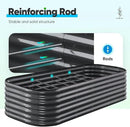 Quictent Galvanized Raised Garden Bed Kit, 6x3x2 ft Oval Metal Planter Box Tall for Vegetables Outdoor Backyard, Rubber Strip Edging Included, Dark Gray by GreenHaven Gardens