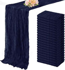 20 Pack Navy Blue Cheesecloth Table Runner 10FT Boho Fabric Rustic Cheese Cloth Table Runner for Wedding Bridal Shower Baby Shower Gauze Sheer Birthday Party Table Decorations 20 x 120 Inch Long by CozyNest Decor