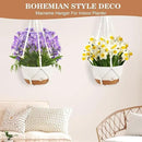3 Pack Hanging Planters for Indoor Plants, 10 + 10 + 8 Inch Self-Watering Hanging Plant Pot, Macrame Plant Hanger with Pot, Ceiling Hooks, Removable Saucer and Drainage Holes for Garden Home - White by GreenHaven Gardens