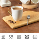 vicrays Coffee Mug Set, 11 Ounce, Set of 6, Ceramic Mug for Men, Women, Unique Glazed Mugs with Handle for Coffee, Tea, Milk, Cocoa, Cereal(White with Golden) by CozyNest Decor