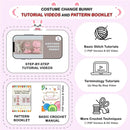 LoopMap Beginner Crochet Kit for Adults & Kids - DIY Amigurumi Bunny with Removable Dress & Accessories - Step-by-Step Video Tutorials, Extra Yarn, Crochet Tools - Handmade Gift (Bunny-Pink) by TinyTreasures Baby Boutique
