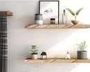 Wood Floating Shelves for Wall Decor, Rustic Wall Shelves for Bedroom Bathroom Kitchen Living Room, Set of 6 Light Walnut by CozyNest Decor