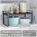 Aertiavty 3 Pack Expandable Cabinet Shelf Organizer Kitchen Shelf Riser Stackable Pantry Shelves Kitchen Organizers and Storage Metal Spice Rack Countertop Organizer Cupboard Adjustable Shelfs by CozyNest Decor