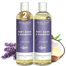 SoCal Suds & Company Baby Shampoo & Body Wash, 2-in-1 Organic Gel - Gentle Castile Soap with Vitamin-Infused Oils & Botanicals - Natural Care for Sensitive Skin Hypoallergenic - 12oz Lavender 2-Pack by TinyTreasures Baby Boutique