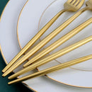 Matte Gold Silverware Set, OGORI 30-Piece Food Grade Stainless Steel Gold Flatware Set, Kitchen Utensil Set Service for 6, Tableware Cutlery Set for Home and Restaurant, Dishwasher Safe - Gift Box by CozyNest Decor
