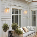 Outdoor Wall Lantern, Exterior Lighting Fixtures Wall Mount, 2 Pack White Outdoor Sconces with Seeded Glass, Exterior Porch/Patio Lights for House Front Door Garage by GreenHaven Gardens