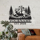 Personalized Deer Forest Name metal Signs,Custom Shed Metal Wall Decor,Black Deer Metal Wall Art Decor,Deer Home Metal Signs Plaques,Outdoor wall Decorative Signage (Style E) by CozyNest Decor