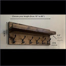 Coat Rack with Shelf Wall Mounted with Storage (Choose Your Length) Towel Rack Entryway Organizer Key Hooks (48" L (11 Hooks)) by CozyNest Decor