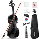 Vangoa 4/4 Full Size Beginner Violin Set, Acoustic Violin for Adults, Teens and Children over 11, Violin Beginner Set (with Hard Case, Rosin, Shoulder Rest, Bow, Spare Strings, Mutes and Black Set) by TinyTreasures Baby Boutique