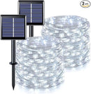 JMEXSUSS Total 400 LED White Solar Christmas Lights Outdoor Waterproof, 2 Pack 66ft Solar String Lights, 8 Modes Solar Fairy Lights for Yard Patio Tree Christmas Decor by GreenHaven Gardens