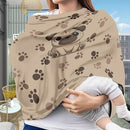 Binienty Brown Dog Paw Prints Infant Carseat Canopy for Boys Girls - Pug Animal Stretchy Breathable Soft Infants Stroller Cover Cozy Car Seat Covers by TinyTreasures Baby Boutique