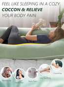 Meiz Pregnancy Pillow, U Shaped Pregnancy Pillows for Sleeping Cooling, 55 Inch Maternity Pillow for Pregnant Women, Body Pillows for Adults, Rayon Cover from Bamboo, Sage Green by TinyTreasures Baby Boutique