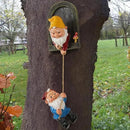 Elenon Climbing Gnomes Tree Faces Decor, Adorable Gnome Tree Hugger Fairy Garden Statue, Funny Peeker Sculpture Outdoor Yard Patio Art (2pcs) by CozyNest Decor