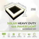 LUMENGY Solar Paver Light 4×4 inch (3.93 X 3.93), Up To 12 Hours Continues Lighting, Stainless Steel, Glare-Free Lighting For Driveways & Garden, 2700K Warm White, Waterproof & Drive-Over Rated. Ver 2 by CozyNest Decor