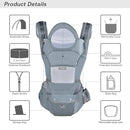Baby Carrier Ergonomic Infant Carrier with Hip Seat Kangaroo Bag Soft Baby Carrier Newborn to Toddler 7-45lbs Front and Back Baby Holder Carrier for Men Dad Mom by TinyTreasures Baby Boutique